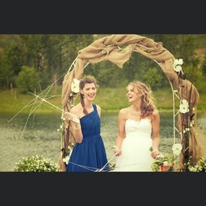 Beautiful cobalt blue one strap dress